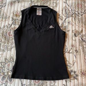Adidas Womens Black V-neck Tank Top Size Small